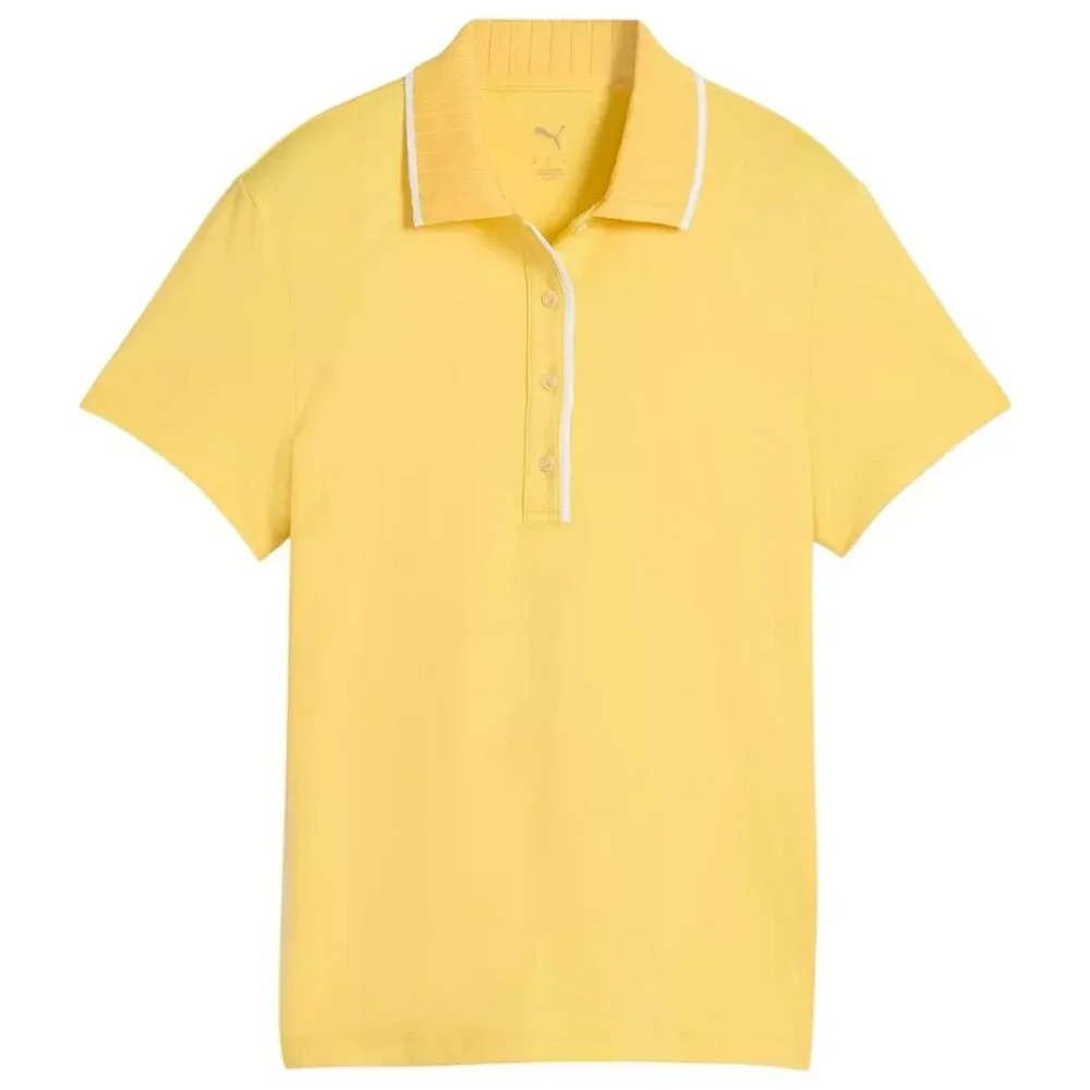 PUMA X Dani Dazey Women's CLOUDSPUN Bridges Golf Yellow Polo Size XS Preppy - Picture 1 of 5